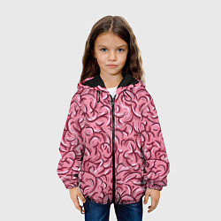 Куртка с капюшоном детская Текстура мозга, цвет: 3D-черный — фото 2