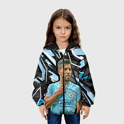 Куртка с капюшоном детская Серхио Агуэро, цвет: 3D-черный — фото 2