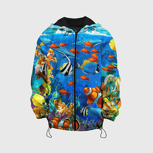 Детская куртка Коралловые рыбки / 3D-Черный – фото 1