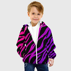 Куртка с капюшоном детская Похоже на зебру, цвет: 3D-белый — фото 2