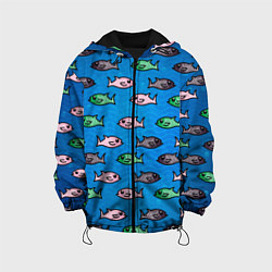 Куртка с капюшоном детская Рыбки, цвет: 3D-черный
