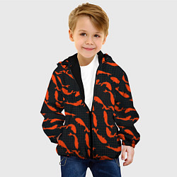 Куртка с капюшоном детская Красные рыбки, цвет: 3D-черный — фото 2