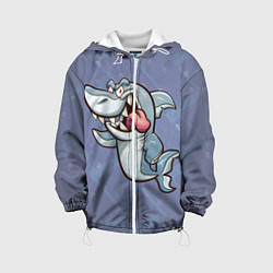 Куртка с капюшоном детская Акула, цвет: 3D-белый