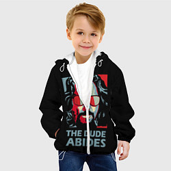 Куртка с капюшоном детская The Dude Abides Лебовски, цвет: 3D-белый — фото 2