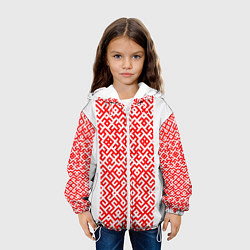 Куртка с капюшоном детская Славянские узоры, цвет: 3D-белый — фото 2
