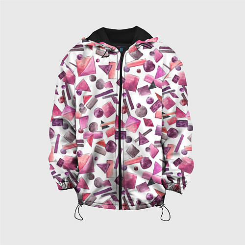Детская куртка Геометрический розовый / 3D-Черный – фото 1