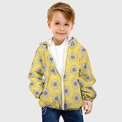 Куртка с капюшоном детская Ромашки 2, цвет: 3D-белый — фото 2