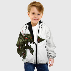 Куртка с капюшоном детская БЕРСЕРК красками, цвет: 3D-черный — фото 2
