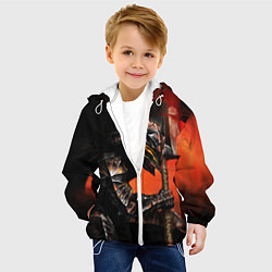Куртка с капюшоном детская БЕРСЕРК оранжевый, цвет: 3D-белый — фото 2
