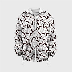 Куртка с капюшоном детская Шахматные Фигуры, цвет: 3D-белый
