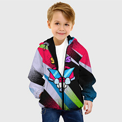 Куртка с капюшоном детская Плохиш Базз Buzz Brawl Stars, цвет: 3D-черный — фото 2