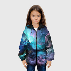 Куртка с капюшоном детская Космическое море, цвет: 3D-черный — фото 2