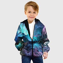 Куртка с капюшоном детская Космическое море, цвет: 3D-черный — фото 2
