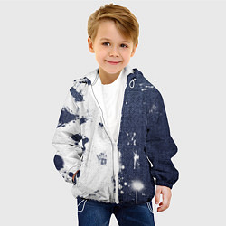 Куртка с капюшоном детская Джинсы тай дай белизной хлоркой, цвет: 3D-белый — фото 2