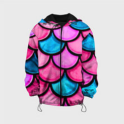 Куртка с капюшоном детская Морская Чешуя!, цвет: 3D-черный