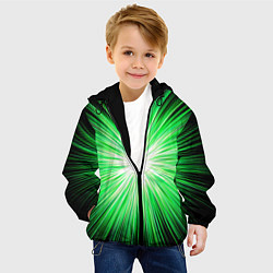 Куртка с капюшоном детская ЗЕЛЁНОЕ СЕВЕРНОЕ СИЯНИЕ, цвет: 3D-черный — фото 2