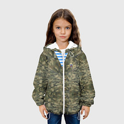 Куртка с капюшоном детская Камуфляж ВДВ со значком, цвет: 3D-белый — фото 2