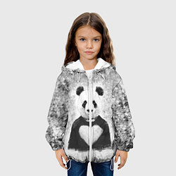 Куртка с капюшоном детская Панда Любовь Сердце Меланж, цвет: 3D-белый — фото 2