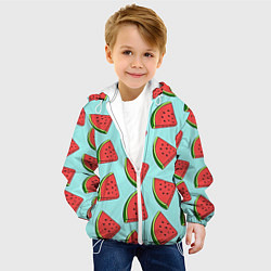 Куртка с капюшоном детская Дольки арбузов, цвет: 3D-белый — фото 2