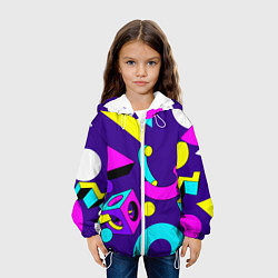 Куртка с капюшоном детская Геометрические фигуры, цвет: 3D-белый — фото 2