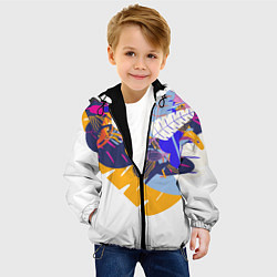 Куртка с капюшоном детская Узор из листьев и цветов, цвет: 3D-черный — фото 2