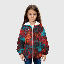 Куртка с капюшоном детская Текстура камня, цвет: 3D-белый — фото 2