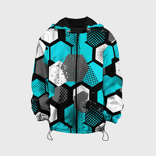 Детская куртка Геометрия плиты / 3D-Черный – фото 1