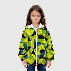 Куртка с капюшоном детская Гранжевый яркий зеленый, цвет: 3D-белый — фото 2