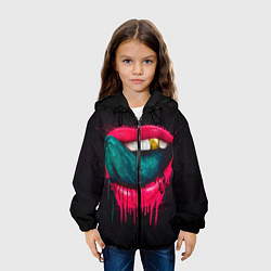 Куртка с капюшоном детская Ядовитый поцелуй, цвет: 3D-черный — фото 2