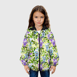 Куртка с капюшоном детская Глициния на бежевом фоне, цвет: 3D-черный — фото 2