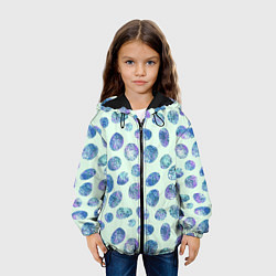 Куртка с капюшоном детская Драгоценные синие камни, цвет: 3D-черный — фото 2