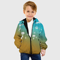 Куртка с капюшоном детская Морское ассорти, цвет: 3D-черный — фото 2