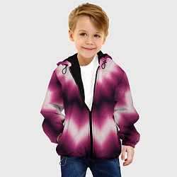 Куртка с капюшоном детская Черно-пурпурный калейдоскоп, цвет: 3D-черный — фото 2