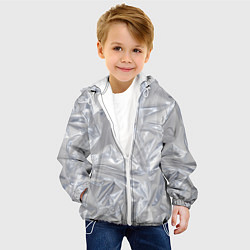 Куртка с капюшоном детская Голографичная фольга, цвет: 3D-белый — фото 2