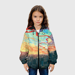 Куртка с капюшоном детская Токио красками, цвет: 3D-черный — фото 2