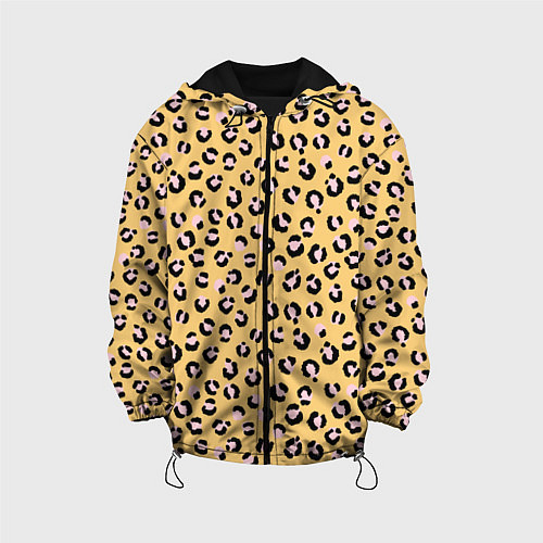 Детская куртка Желтый леопардовый принт / 3D-Черный – фото 1