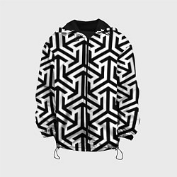 Куртка с капюшоном детская Геометрия Фигур черно - белая, цвет: 3D-черный