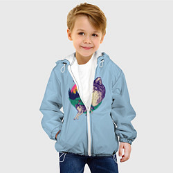 Куртка с капюшоном детская Волк единорог, цвет: 3D-белый — фото 2
