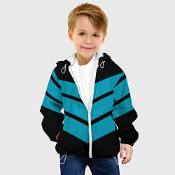 Куртка с капюшоном детская Минималистичные три полоски, цвет: 3D-белый — фото 2