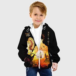 Куртка с капюшоном детская Силуэт Луффи One piece, цвет: 3D-белый — фото 2