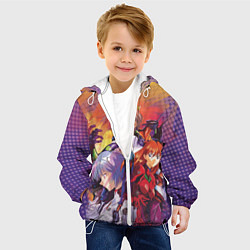 Куртка с капюшоном детская Евангелион, цвет: 3D-белый — фото 2