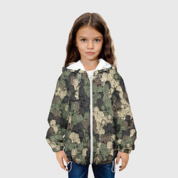 Куртка с капюшоном детская Камуфляж из матрёшек, цвет: 3D-белый — фото 2