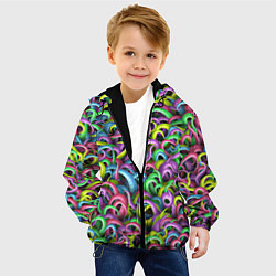 Куртка с капюшоном детская Психоделические щупальца, цвет: 3D-черный — фото 2