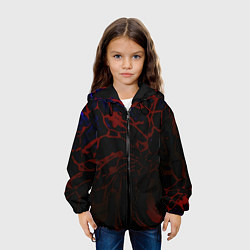 Куртка с капюшоном детская Извержение Вулкана Лава, цвет: 3D-черный — фото 2
