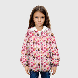 Куртка с капюшоном детская Пирожные, цвет: 3D-белый — фото 2