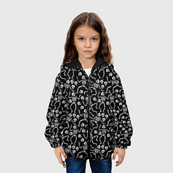 Куртка с капюшоном детская Скелеты, цвет: 3D-черный — фото 2