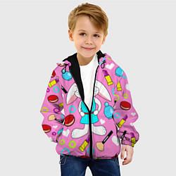 Куртка с капюшоном детская Кролик и косметика, цвет: 3D-черный — фото 2