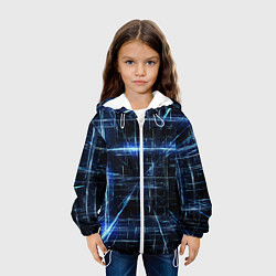 Куртка с капюшоном детская Линии неона, цвет: 3D-белый — фото 2