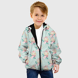 Куртка с капюшоном детская Милые Единороги - девочки, цвет: 3D-черный — фото 2