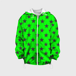 Детская куртка Звездный фон зеленый